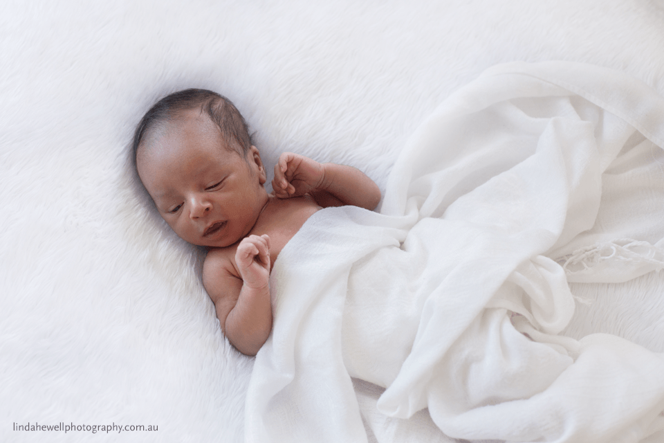 Natural Light Newborn Photography Example by Linda Hewell Photography