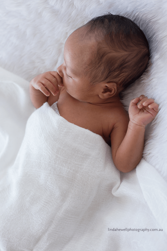Natural Light Newborn Photography Example by Linda Hewell Photography